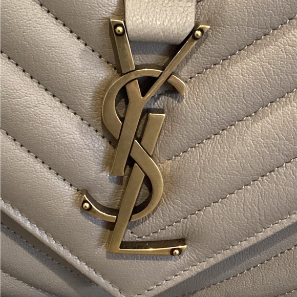 SOLD ***Saint Laurent Medium College Handbag in Dark Beige ** Tags attached! - Picture 7 of 16